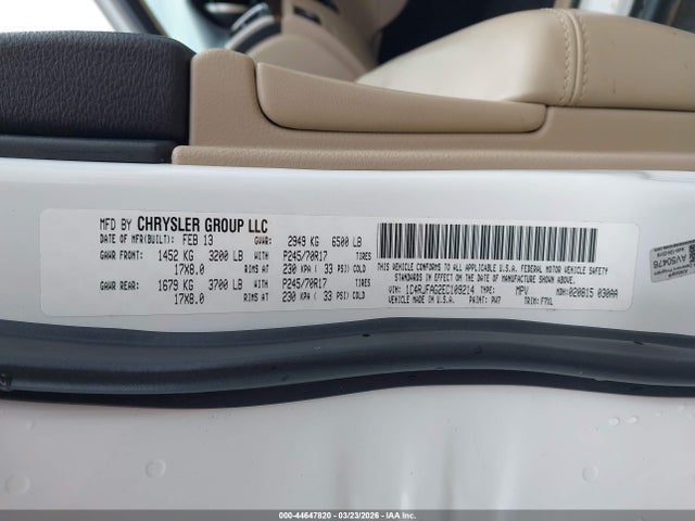 2014 Jeep Grand Cherokee Laredo მანქანა იყიდება აუქციონზე, vin: 1C4RJFAG2EC109214, აუქციონის ნომერი: 44647820