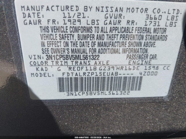 2021 NISSAN KICKS 3N1CP5BV5ML561322 Photo 8