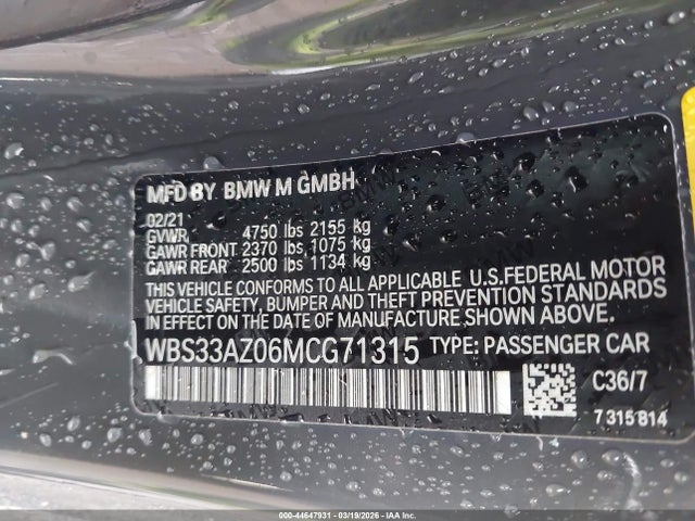 WBS33AZ06MCG71315 BMW M4 Competition