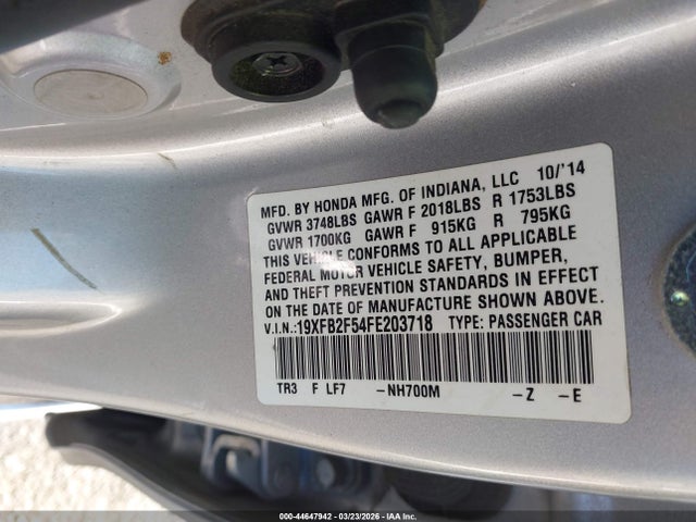 19XFB2F54FE203718 Honda Civic Lx