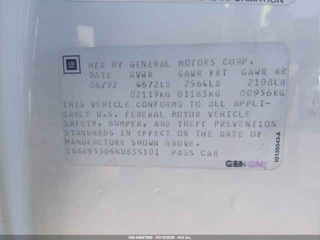 1992 CADILLAC SEVILLE 1G6KY53B6NU835101 Photo 8