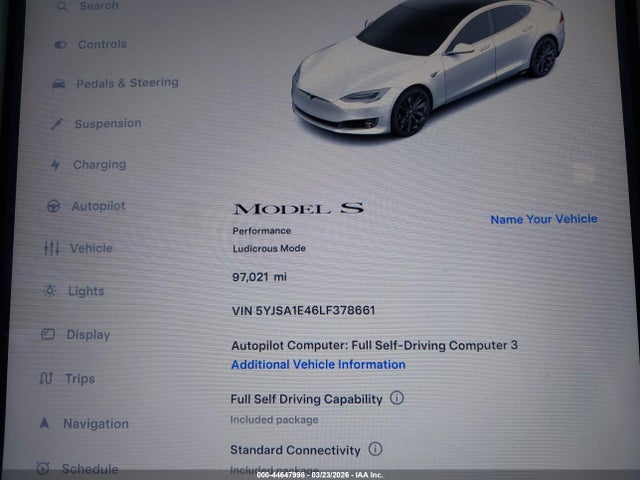 5YJSA1E46LF378661 Tesla Model S Performance Dual Motor All-wheel Drive
