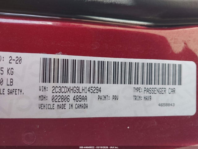 Dodge Charger Gt Rwd 2020 2C3CDXHG9LH145294 Image 9