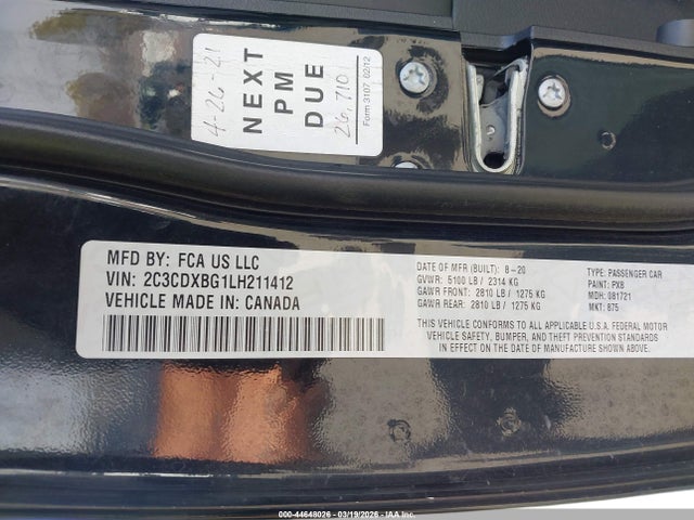 2020 DODGE CHARGER 2C3CDXBG1LH211412 Photo 8