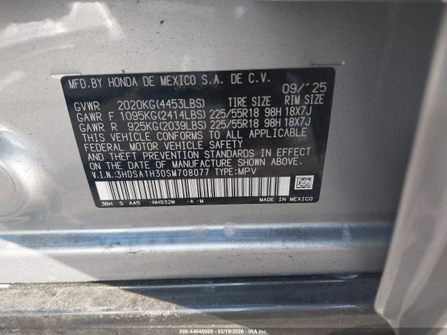 Aukcja sprzedaży 2025 Acura Adx, vin: 3HDSA1H30SM708077, numer aukcji: 44648069