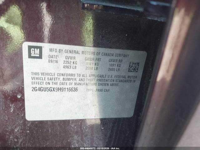 2G4GU5GX9H9116636 Buick Regal Turbo Gs