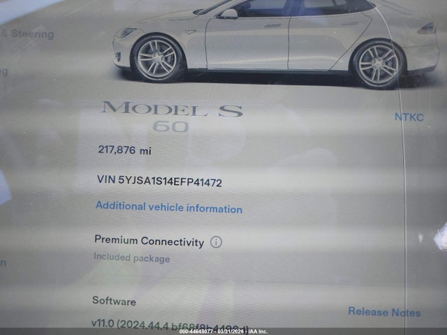 2014 TESLA MODEL S 5YJSA1S14EFP41472 Photo 6