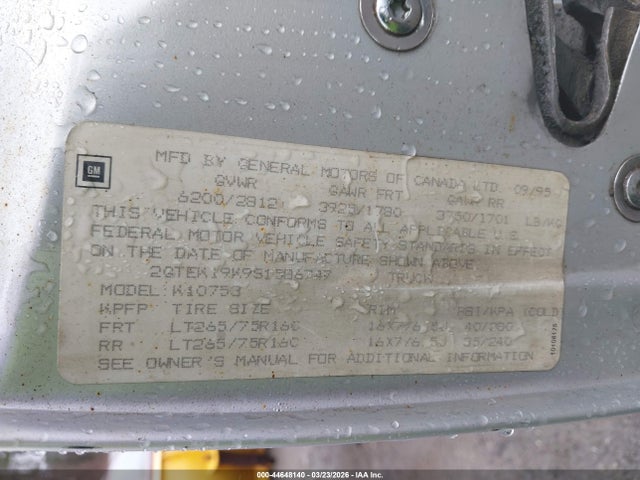 Aukcja sprzedaży 1995 Gmc Sierra K1500, vin: 2GTEK19K9S1586747, numer aukcji: 44648140