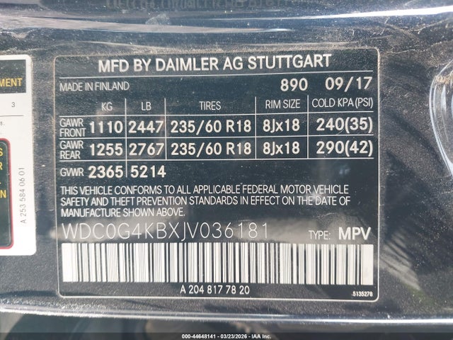 Продаж на аукціоні авто 2018 Mercedes-benz Glc 300 4matic, vin: WDC0G4KBXJV036181, номер лоту: 44648141