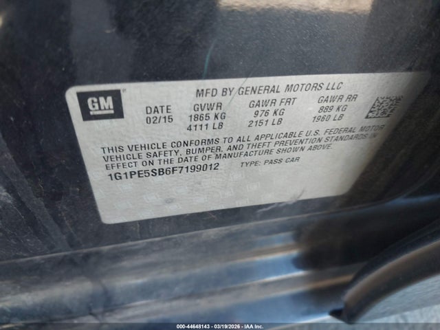 Chevrolet Cruze 2lt Auto 2015 1G1PE5SB6F7199012 Image 9