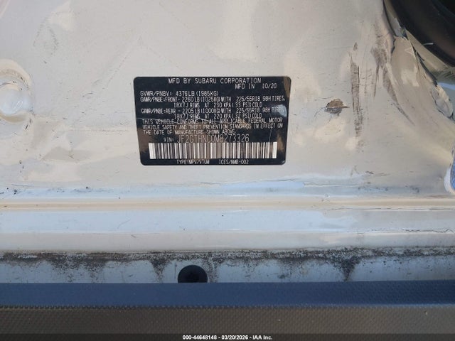 44648148 :رقم المزاد ، JF2GTHNC0M8273326 vin ، 2021 Subaru Crosstrek Limited مزاد بيع