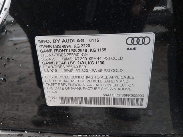 2015 AUDI Q3 WA1GFCFS5FR009900 Photo 8