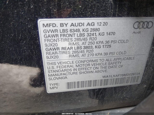 2021 AUDI Q7 WA1LXAF70MD026724 Photo 8