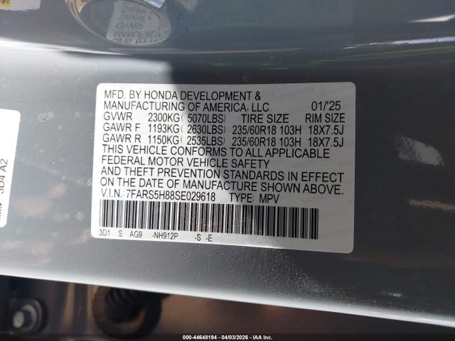7FARS5H88SE029618 Honda Cr-v Hybrid Sport-l