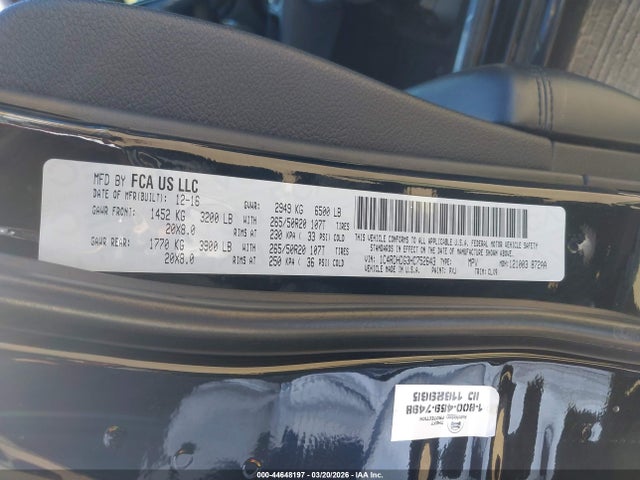 Aukcja sprzedaży 2017 Dodge Durango Gt Rwd, vin: 1C4RDHDG3HC752643, numer aukcji: 44648197