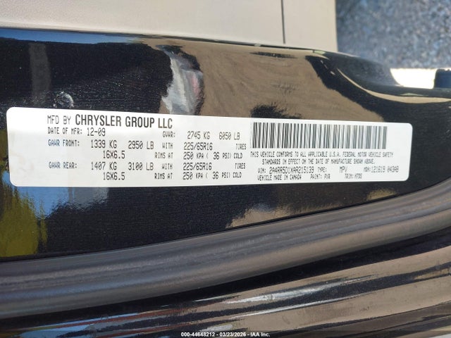 Aukcja sprzedaży 2010 Chrysler Town & Country Touring, vin: 2A4RR5D1XAR215139, numer aukcji: 44648212