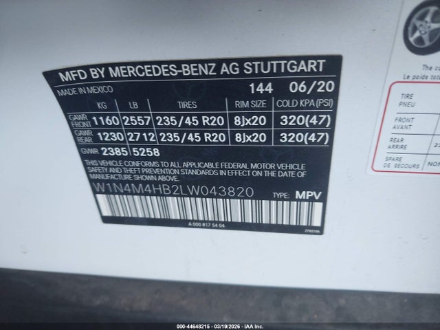 2020 MERCEDES-BENZ GLB 250 W1N4M4HB2LW043820 Photo 8