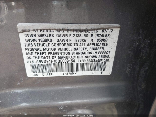 2013 ACURA ILX 19VDE1F70DE009154 Photo 8