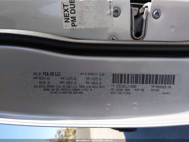 2C3CDXBG1LH139899 Dodge Charger Sxt Rwd