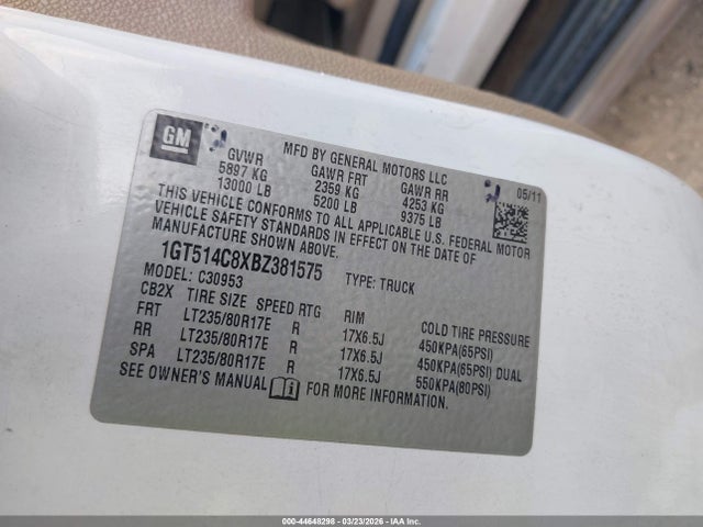 Продажа на аукционе авто 2011 Gmc Sierra 3500hd Slt, vin: 1GT514C8XBZ381575, номер лота: 44648298