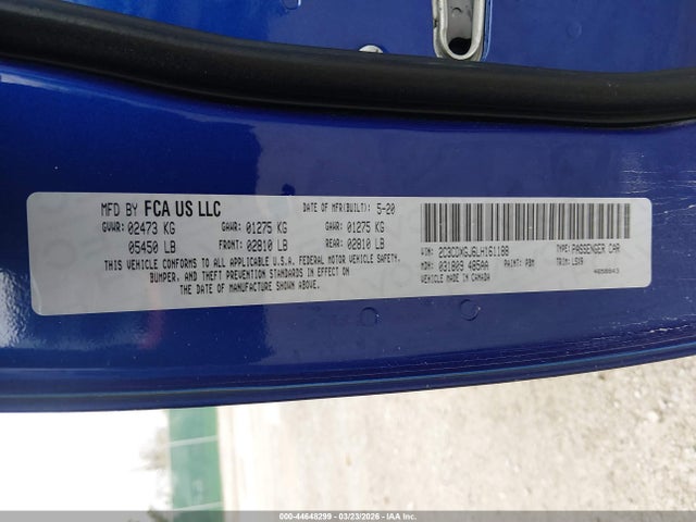 44648299 :رقم المزاد ، 2C3CDXGJ6LH161188 vin ، 2020 Dodge Charger Scat Pack Widebody Rwd مزاد بيع