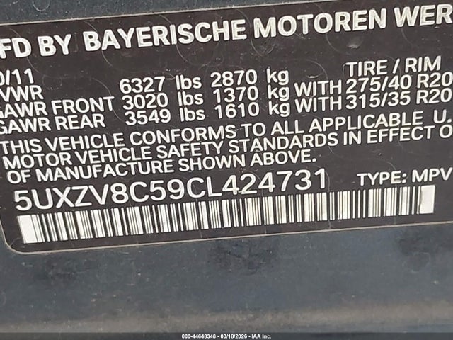 2012 BMW X5 5UXZV8C59CL424731 Photo 8