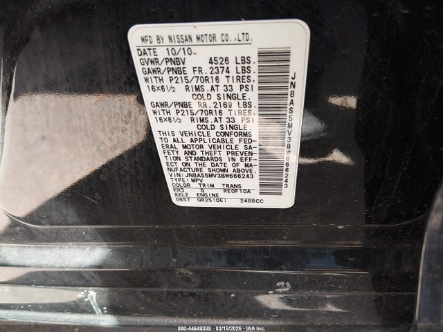 2011 NISSAN ROGUE JN8AS5MV3BW666243 Photo 8