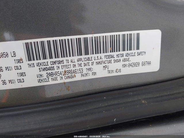44648401 :رقم المزاد ، 2A8HR54139R646153 vin ، 2009 Chrysler Town & Country Touring مزاد بيع