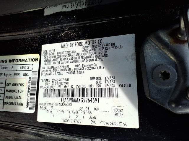 2016 FORD MUSTANG 1FA6P8AMXG5264691 Photo 8