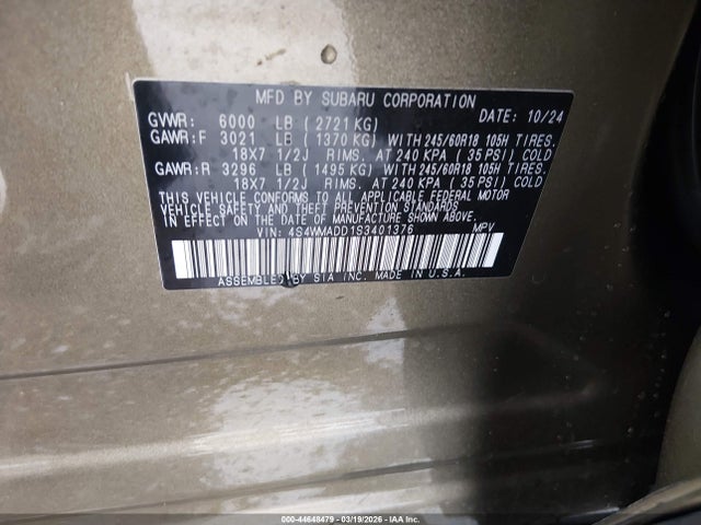 2025 SUBARU ASCENT 4S4WMADD1S3401376 Photo 8