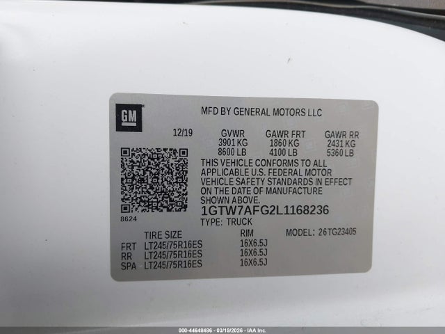 2020 GMC SAVANA CARGO 1GTW7AFG2L1168236 Photo 8