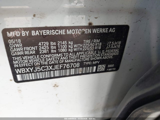 2018 BMW X2 WBXYJ5C3XJEF76708 Photo 8