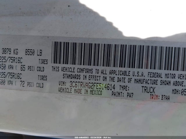 2015 RAM PROMASTER 1500 3C6TRVAG2FE514614 Photo 8