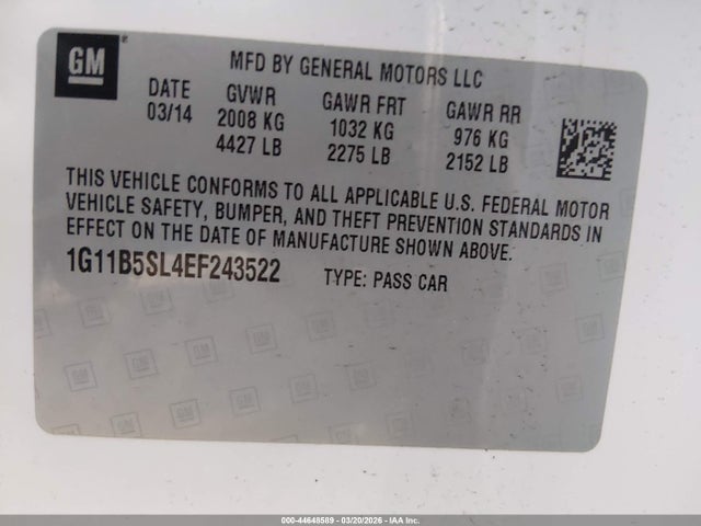 Chevrolet Malibu 1ls 2014 1G11B5SL4EF243522 Image 9