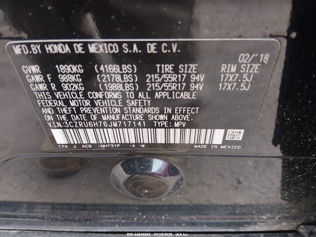 Honda Hr-v Ex-l 2018 3CZRU6H76JM717141 Image 9