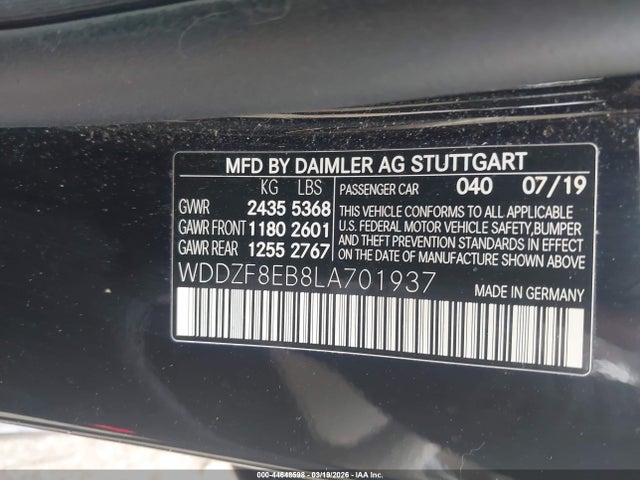 Продажа на аукционе авто 2020 Mercedes-benz E 350 4matic, vin: WDDZF8EB8LA701937, номер лота: 44648598