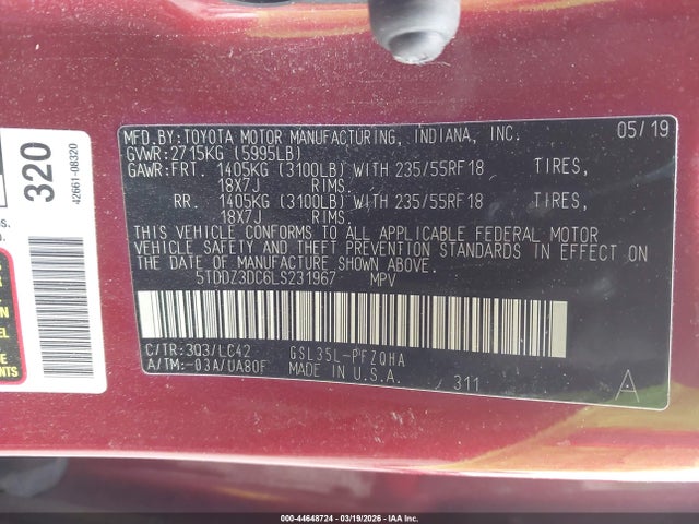 2020 TOYOTA SIENNA 5TDDZ3DC6LS231967 Photo 8