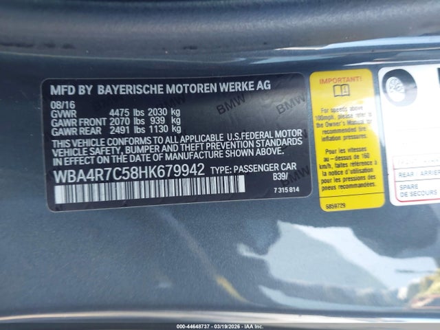 2017 BMW 430I WBA4R7C58HK679942 Photo 8