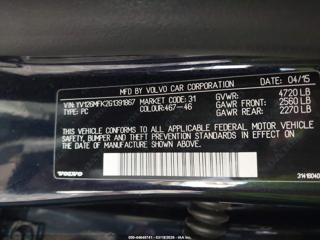 2016 VOLVO S60 YV126MFK2G1391867 Photo 8