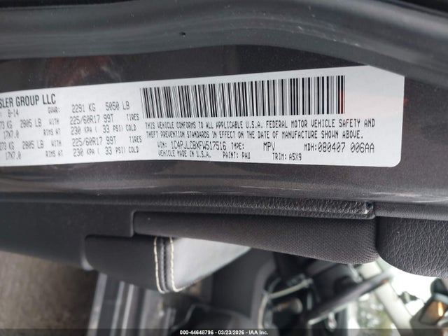 44648796 :رقم المزاد ، 1C4PJLCBXFW517516 vin ، 2015 Jeep Cherokee Latitude مزاد بيع