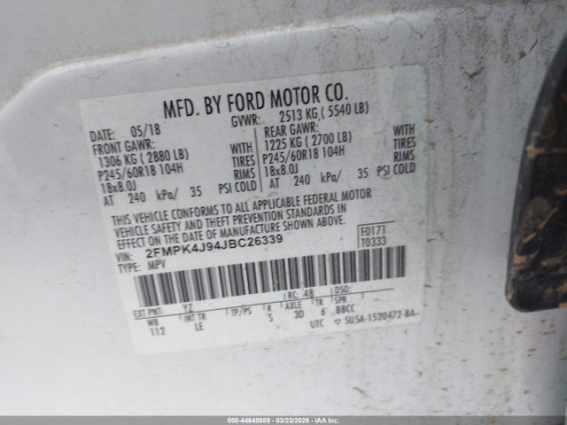 Ford EDGE SEL 2018 2FMPK4J94JBC26339 Image 9