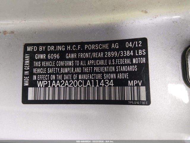 2012 PORSCHE CAYENNE WP1AA2A20CLA11434 Photo 8