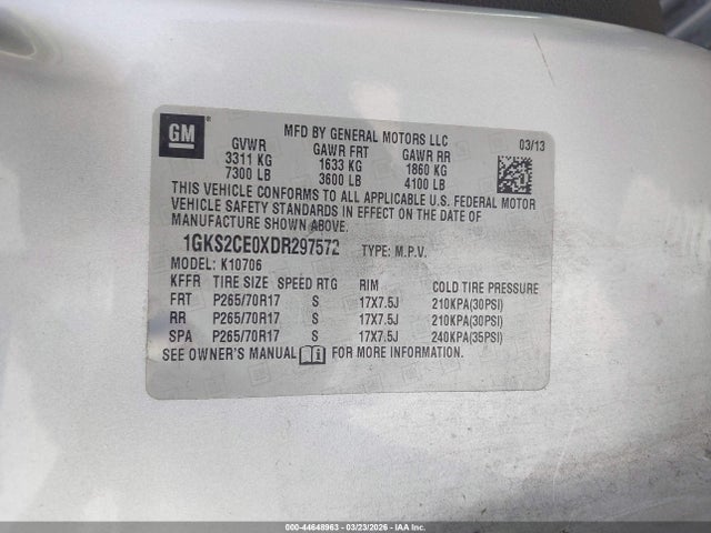 Auction sale of the 2013 Gmc Yukon Slt, vin: 1GKS2CE0XDR297572, lot number: 44648963