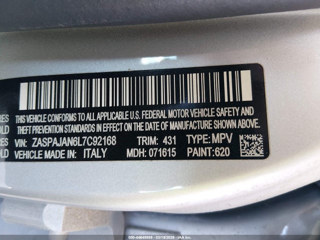 Aukcja sprzedaży 2020 Alfa Romeo Stelvio Rwd, vin: ZASPAJAN6L7C92168, numer aukcji: 44648989