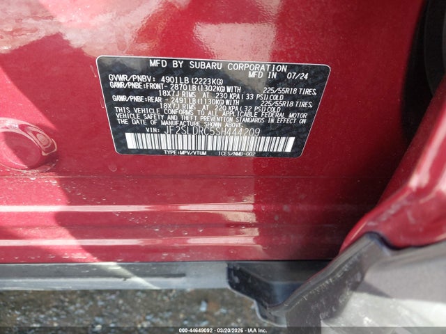 Aukcja sprzedaży 2025 Subaru Forester Limited, vin: JF2SLDRC5SH444209, numer aukcji: 44649092
