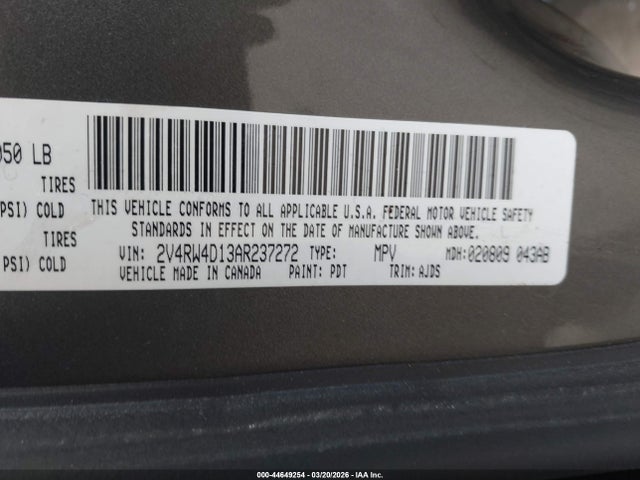 2010 VOLKSWAGEN ROUTAN 2V4RW4D13AR237272 Photo 8