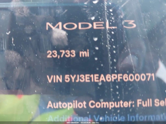 2023 TESLA MODEL 3 5YJ3E1EA6PF600071 Photo 6