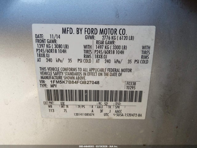 2015 FORD EXPLORER 1FM5K7B84FGB27048 Photo 8