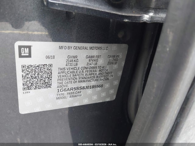 2018 CADILLAC CTS 1G6AR5SS8J0185568 Photo 8