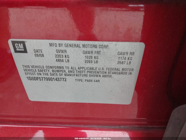 2009 CADILLAC CTS 1G6DF577990143772 Photo 8